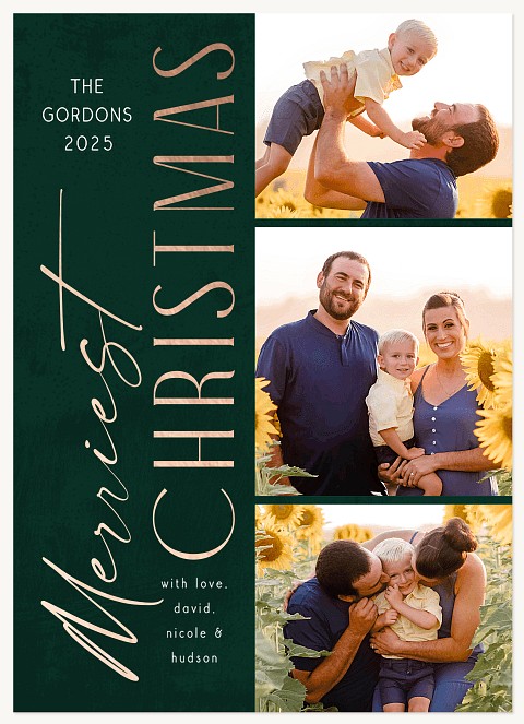 Copper Stack Personalized Holiday Cards