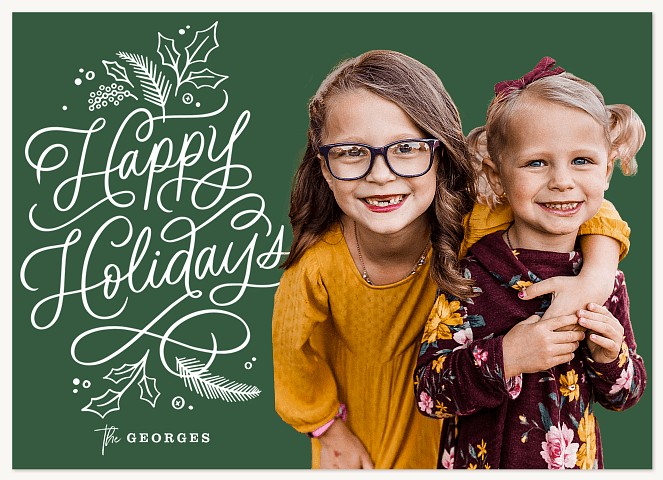 Fancy Florals Personalized Holiday Cards