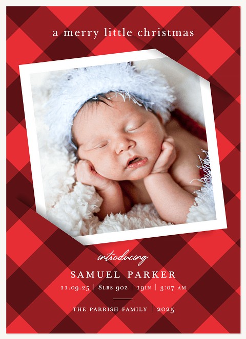 Little Plaid Personalized Holiday Cards
