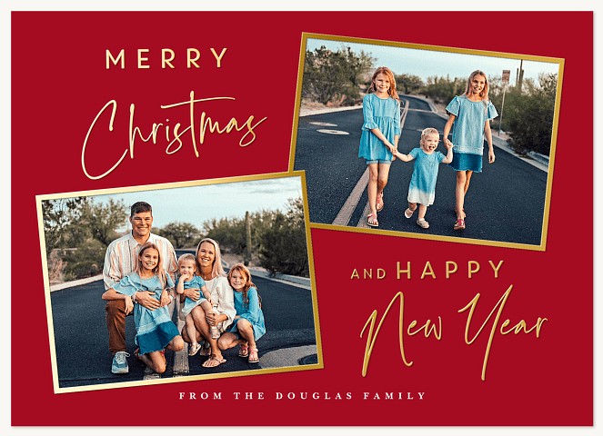 Duo Snapshots Personalized Holiday Cards
