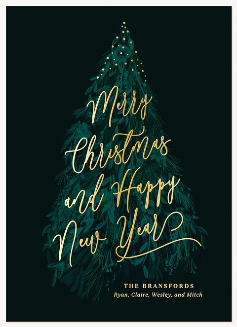 Botanical Tree Personalized Holiday Cards