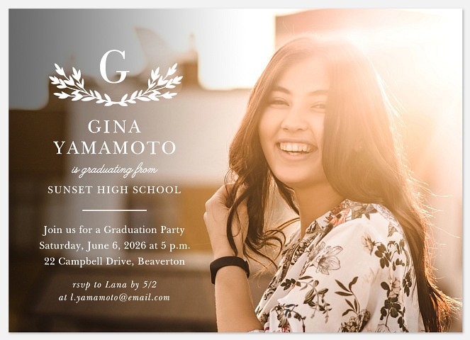 Laurel Emblem Graduation Cards