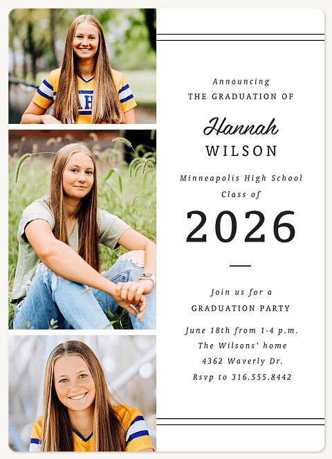 Sporty Lines Graduation Cards