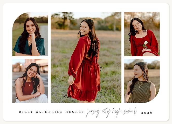 Curved Collage Graduation Announcements