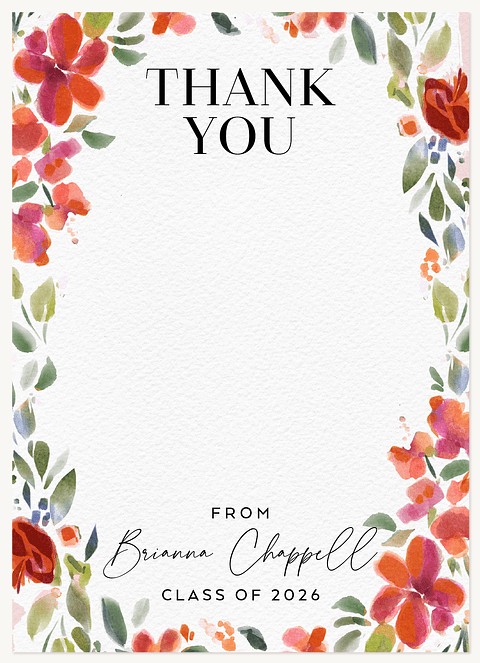 Floral Frame Thank You Cards 