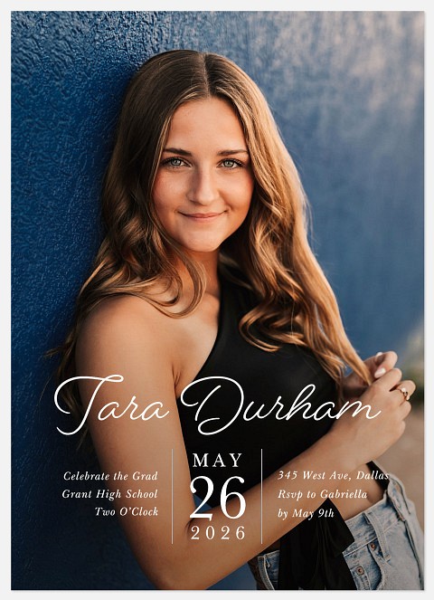 Graceful Script Graduation Cards