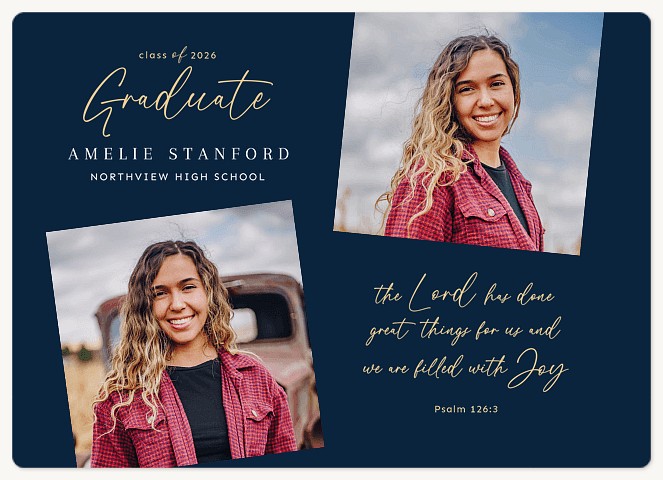 Scripted Scripture Graduation Invitations