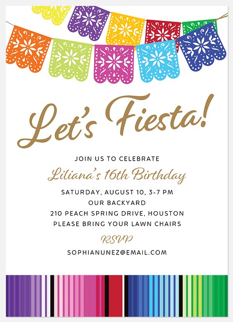 Bright Fiesta Kids' Birthday Invitations