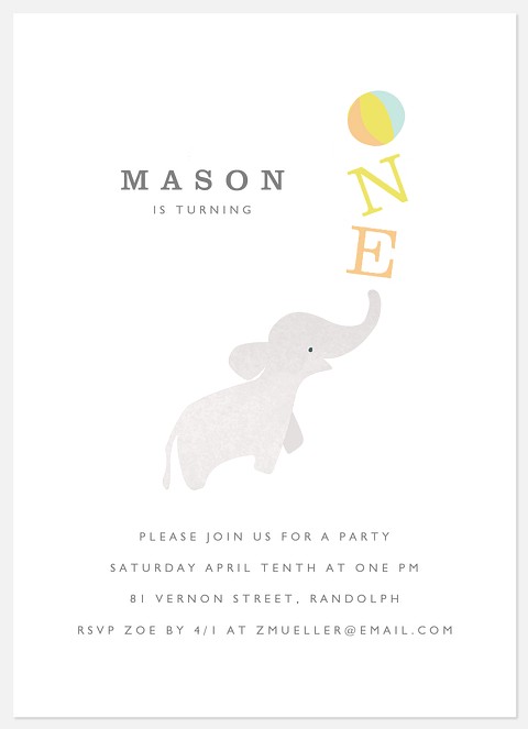 Juggling One Kids' Birthday Invitations