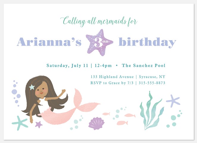 Mermaid Magic Kids' Birthday Invitations