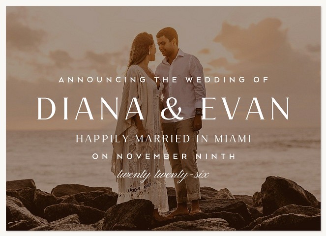Perfect Sunset Wedding Announcements