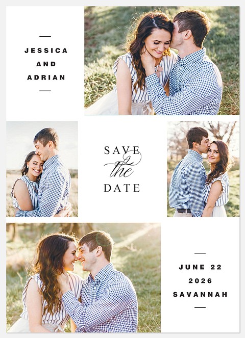 Traditional Collage Save the Date Photo Cards