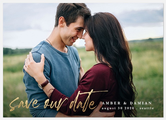 Contemporary Shine Save the Date Photo Cards