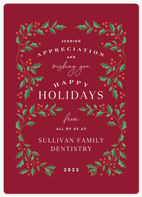 Holly Borders Holiday & Christmas Magnet Cards