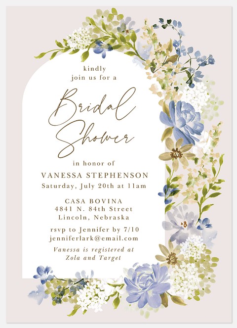Perennial Arch Bridal Shower Invitations