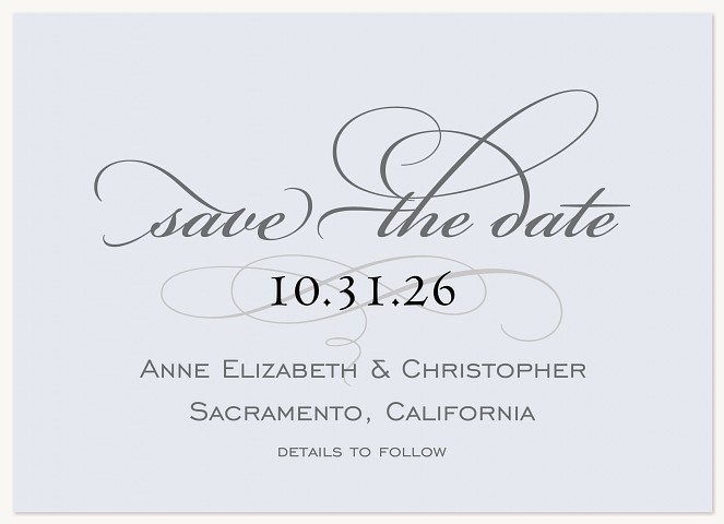 Sterling Scroll Save the Date Cards