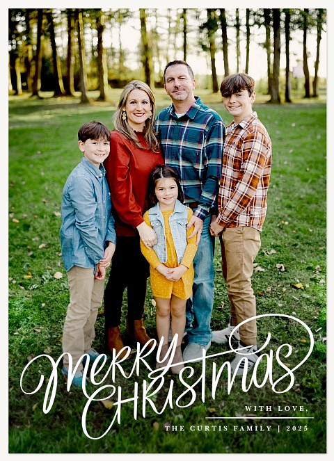 Jovial Script Personalized Holiday Cards