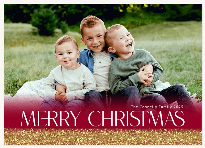 Glitter Overlay Personalized Holiday Cards