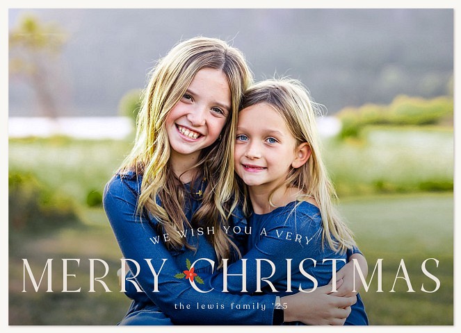 Poinsettia Christmas Personalized Holiday Cards