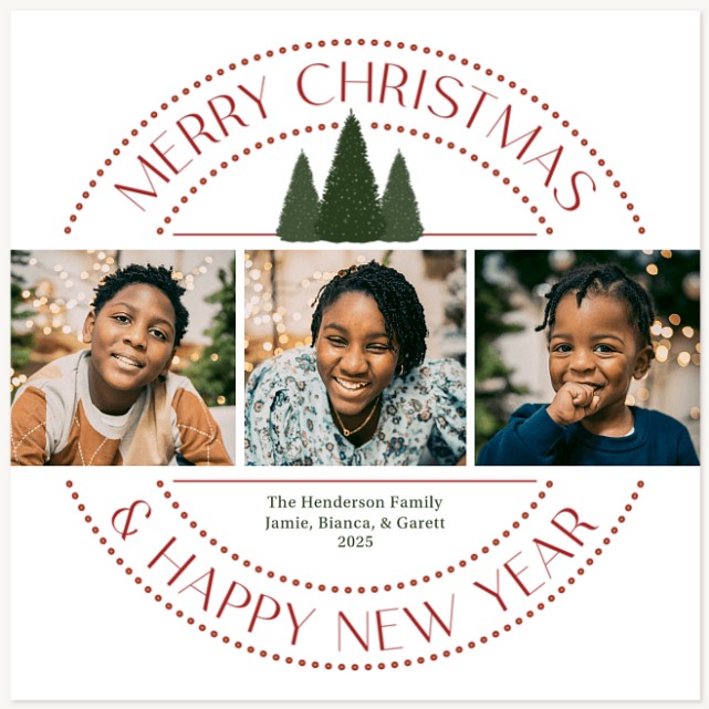 Cheerful Curves Personalized Holiday Cards