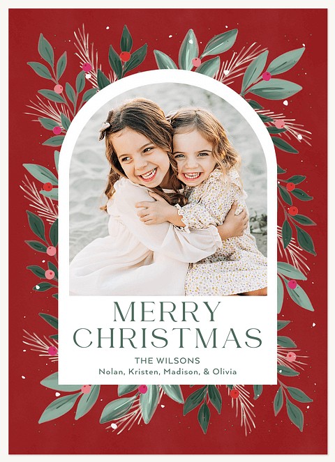 Festive Botanicals Personalized Holiday Cards