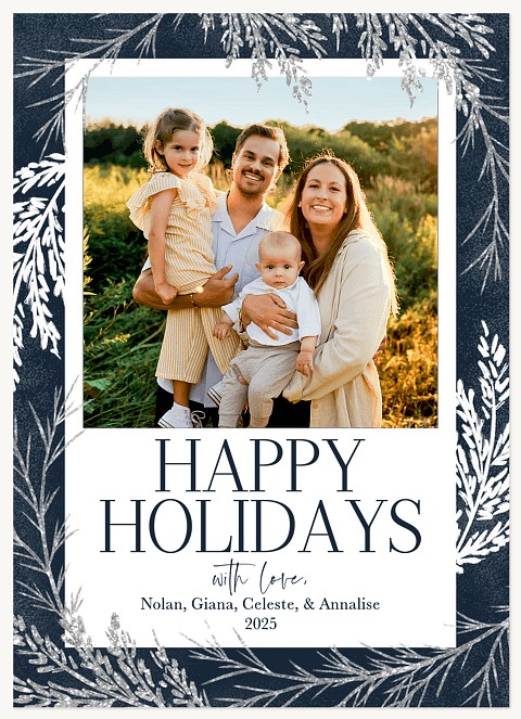 Shining Sprigs Personalized Holiday Cards