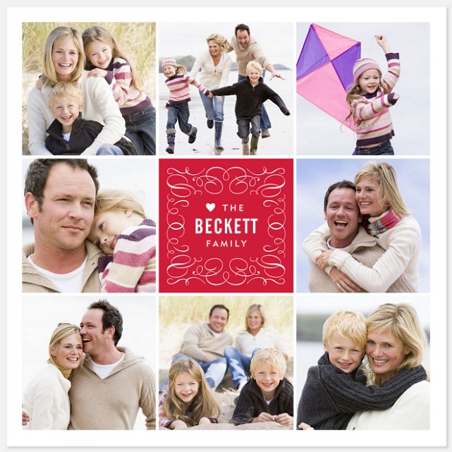 Flourished Square Valentine Photo Cards