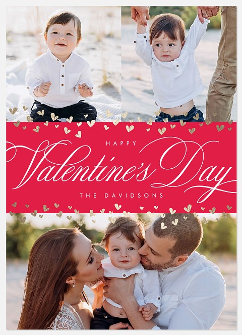 Shimmering Hearts Valentine Photo Cards