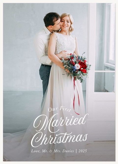 First Married Personalized Holiday Cards