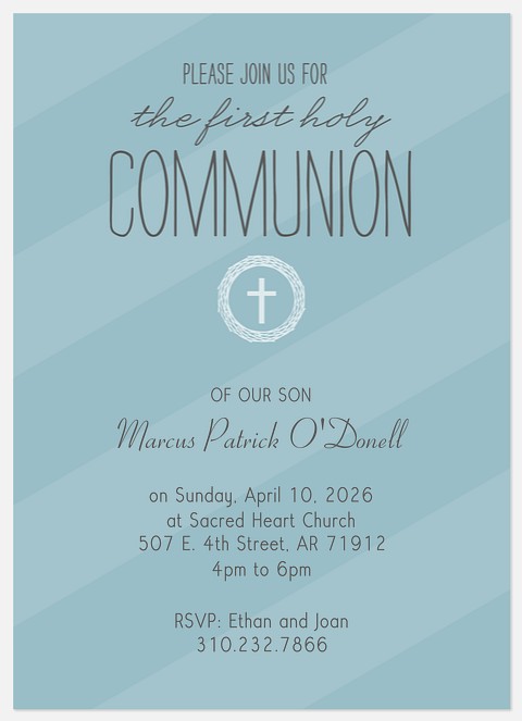 His Blessings First Communion Invitations