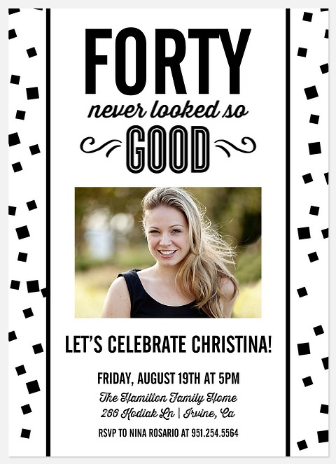 Bold Squares Adult Birthday Invitations