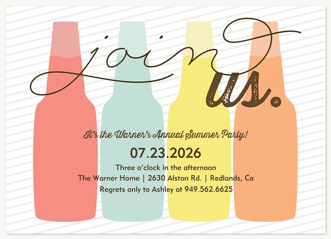 Color Splash Summer Party Invitations