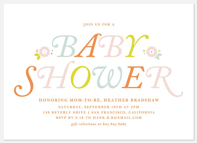 Vintage Florets Baby Boy Shower Invitations, Baby Shower Invitations