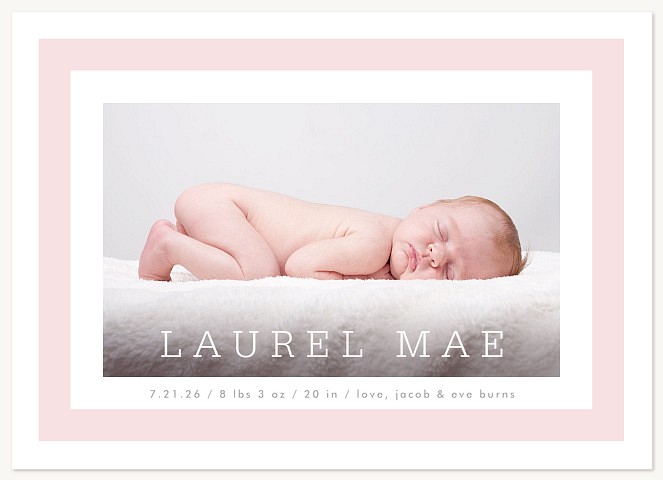 Framed Perfection Girl Baby Announcements