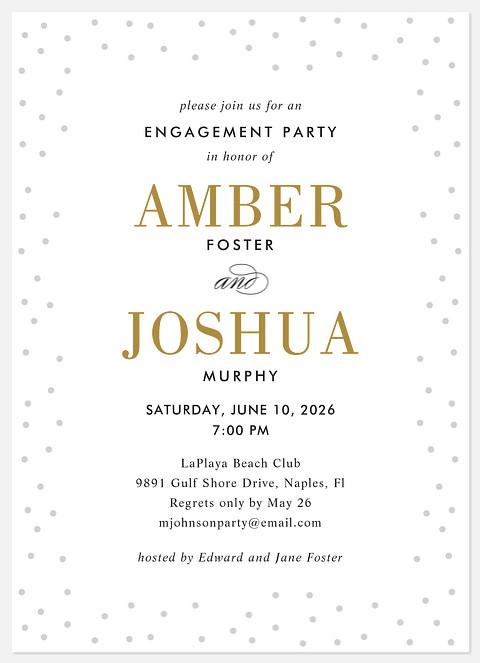 Confetti Gleam Engagement Party Invitations