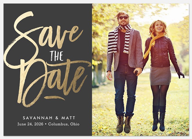Radiant Script Save the Date Photo Cards