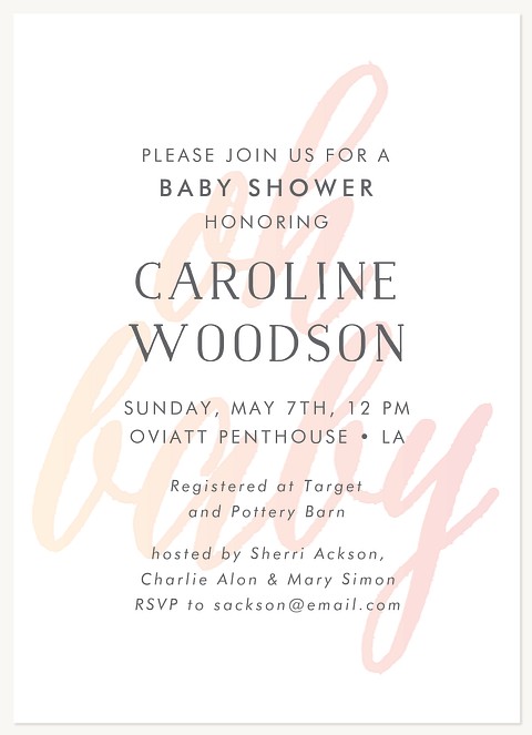 Ombré Watercolor Baby Shower Invites
