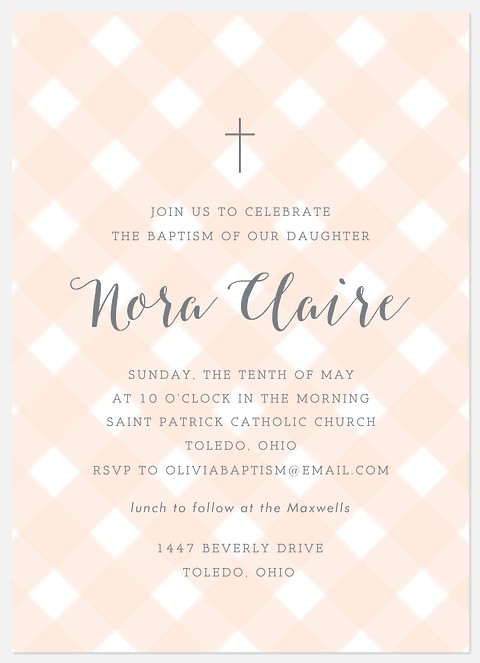 Darling Cross Baptism Christening Invitations