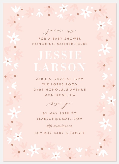 Retro Flora Baby Shower Invitations