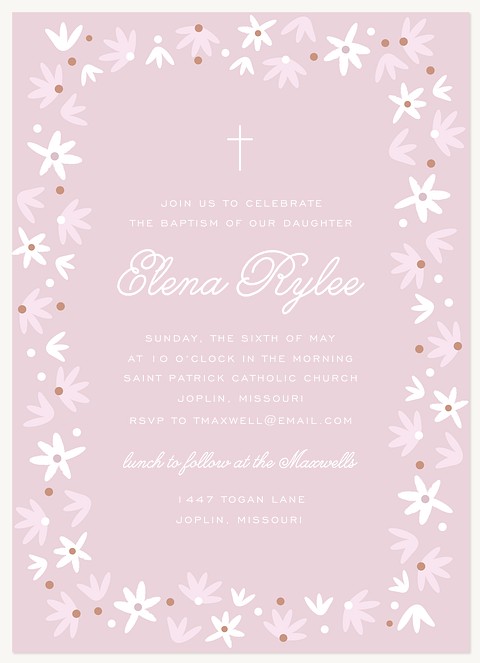 Flora Christening  Baptisms & Christening Invitations