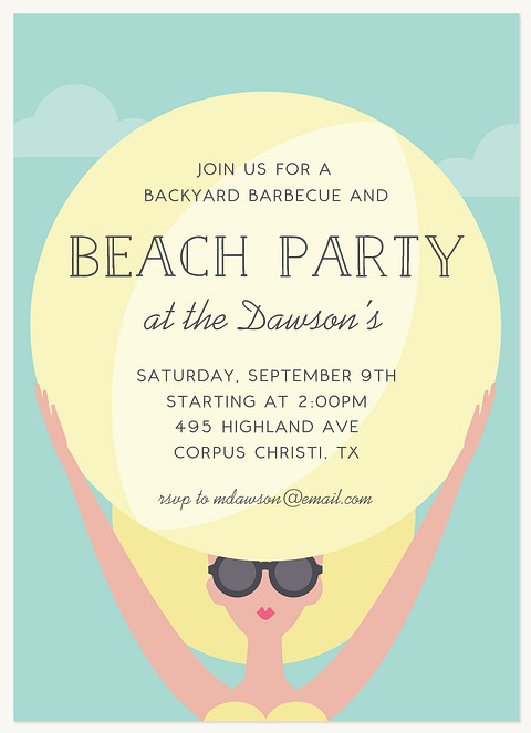 Beach Ball Fun Summer Party Invitations