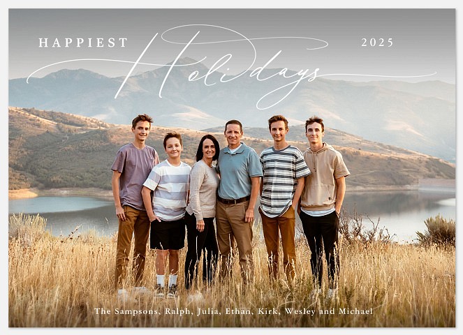 Beautiful Script Holiday Photo Cards