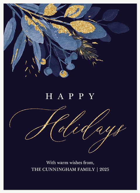 Midnight Gleam Personalized Holiday Cards