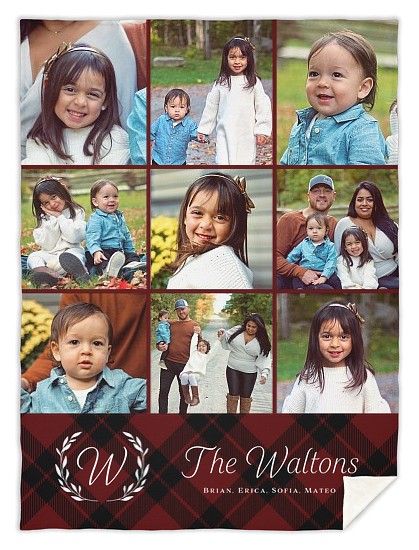 Tartan Monogram Custom Blankets