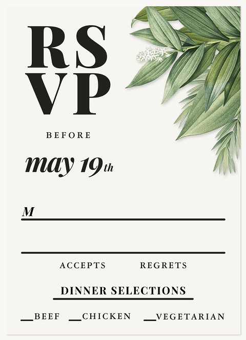 Forever Foliage  Wedding RSVP Cards