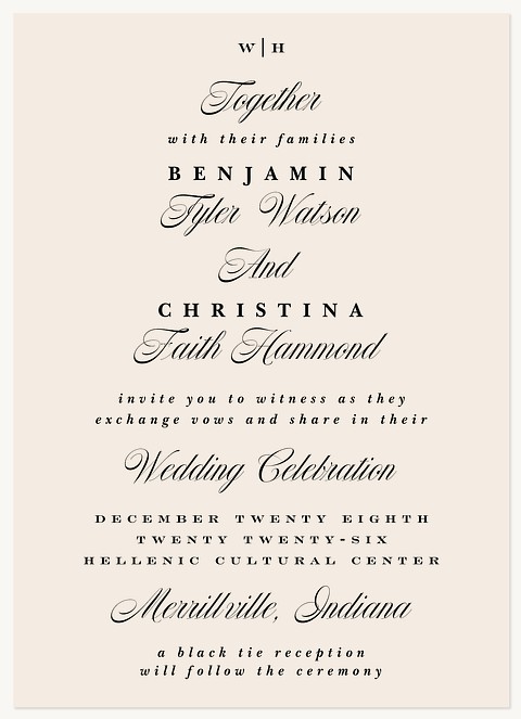 Timeless Vows Wedding Invitations