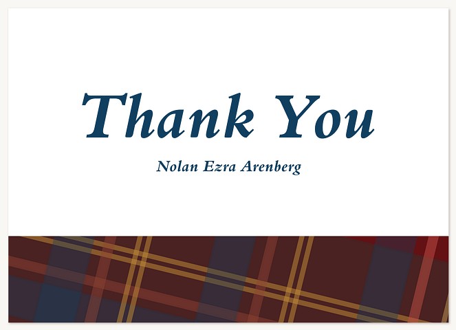 Autumn Plaid Thank You Cards 