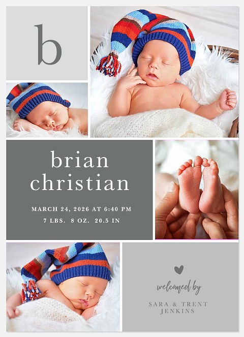 Classic Blocks Baby Birth Announcements