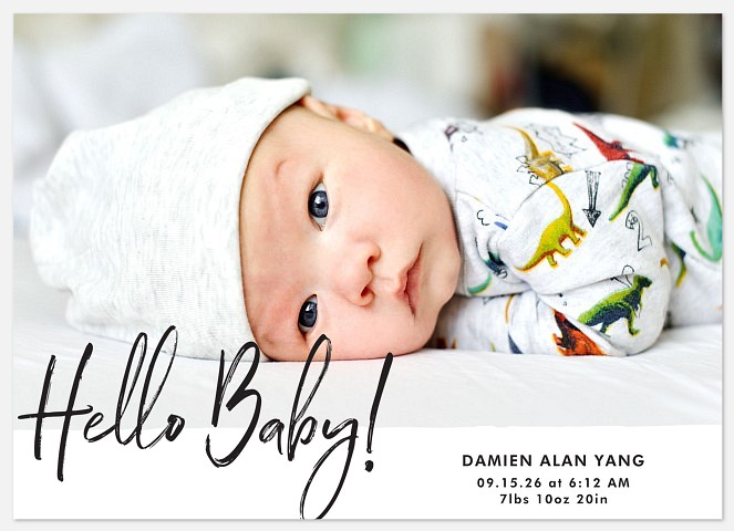 Handwritten Hello Baby Birth Announcements