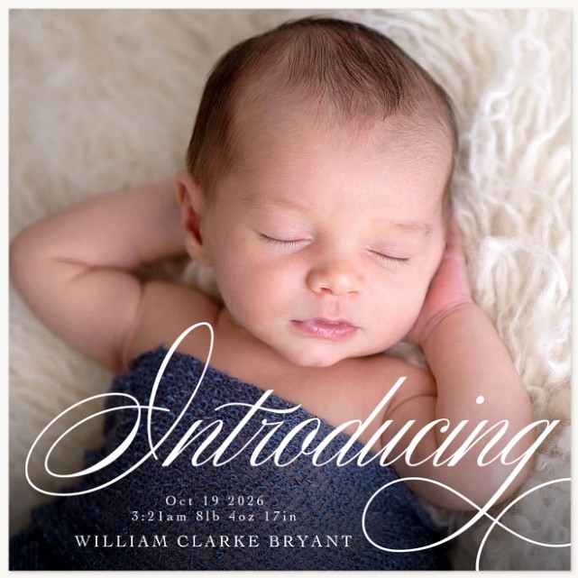 Flourished Introduction Baby Announcements